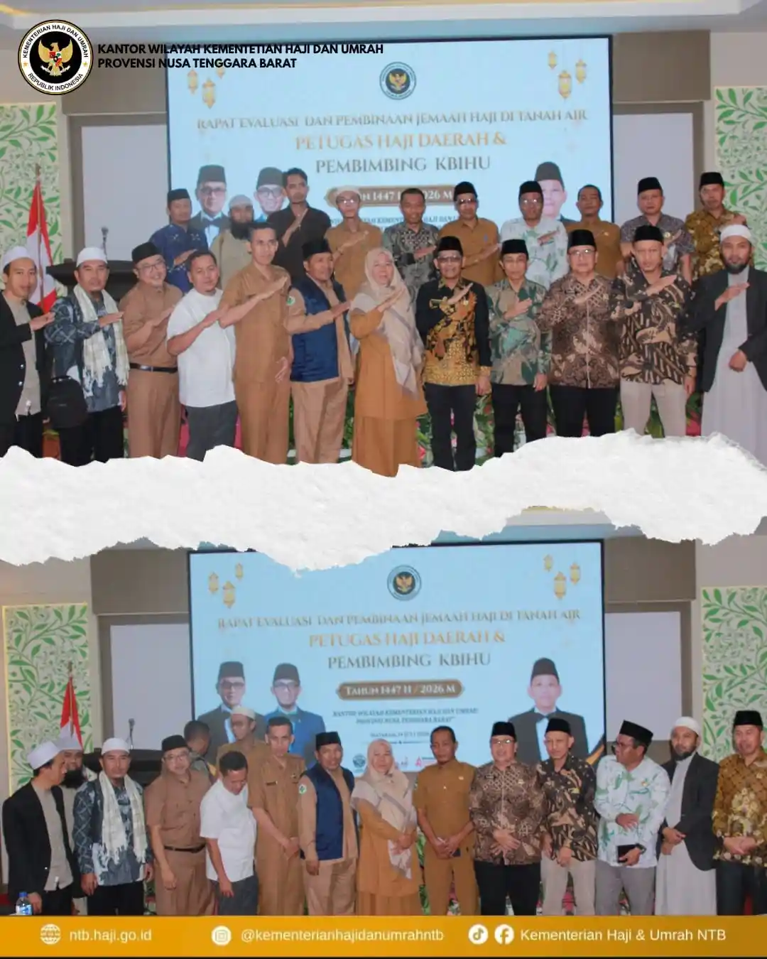 Optimalkan Layanan, KaKanwil Kemenhaj NTB Gelar Rapat Evaluasi Petugas Haji dan KBIHU 1447 H / 2026 M