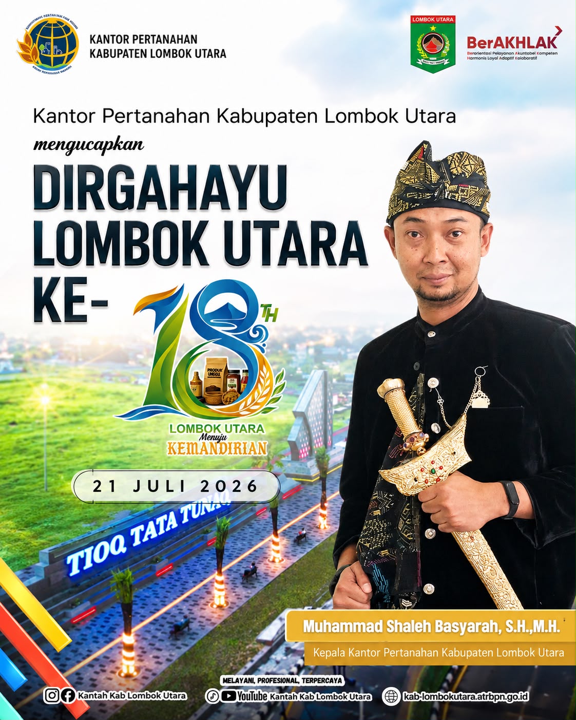 HUT KLU ke-18, Kantah Lombok Utara Perkuat Transformasi Layanan Pertanahan Digital