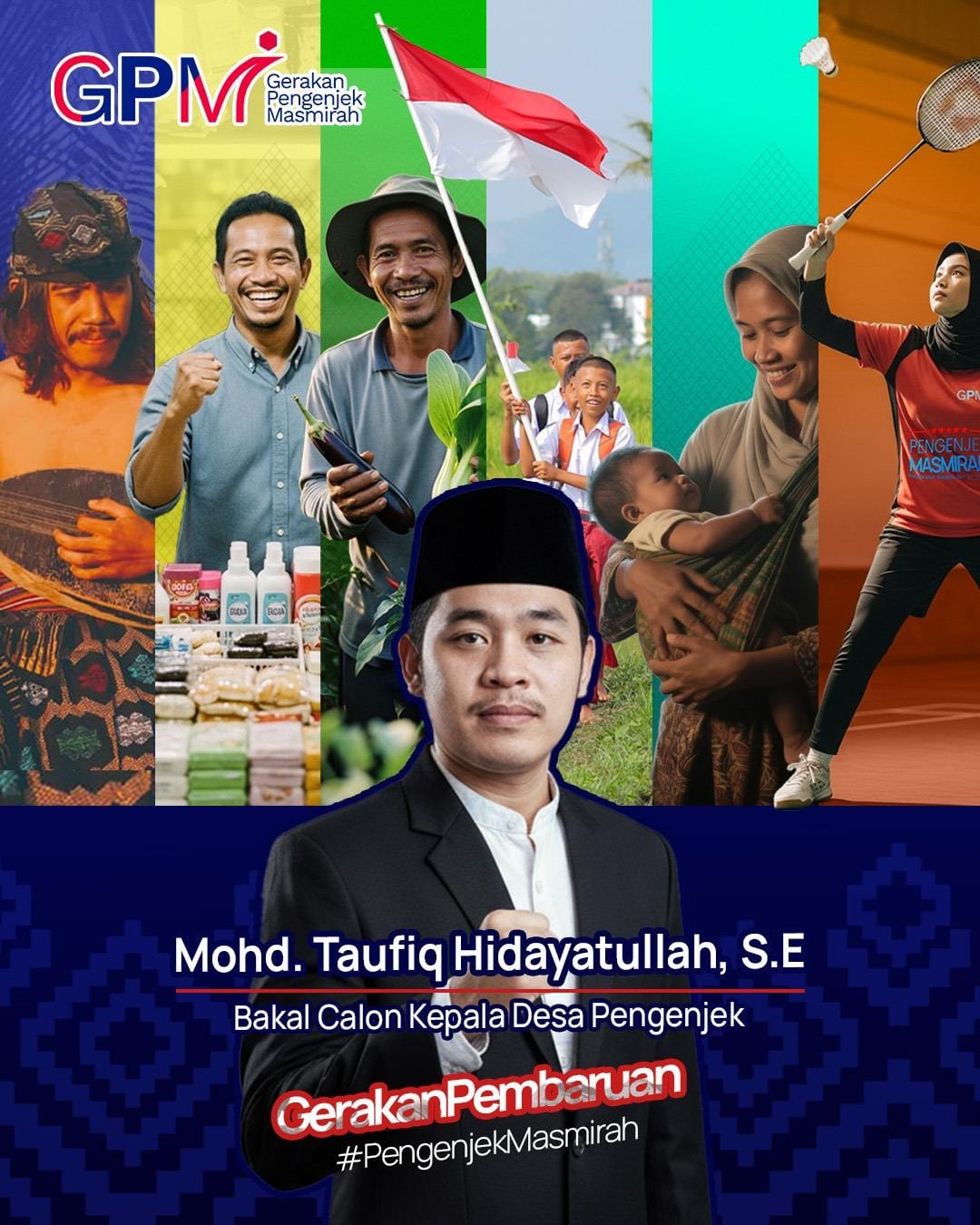 Usung Semangat Baru MOHD. TAUFIQ HIDAYATULLAH, S.E. Siap Bertarung pada kontestasi Pilkades Desa Pengenjek.