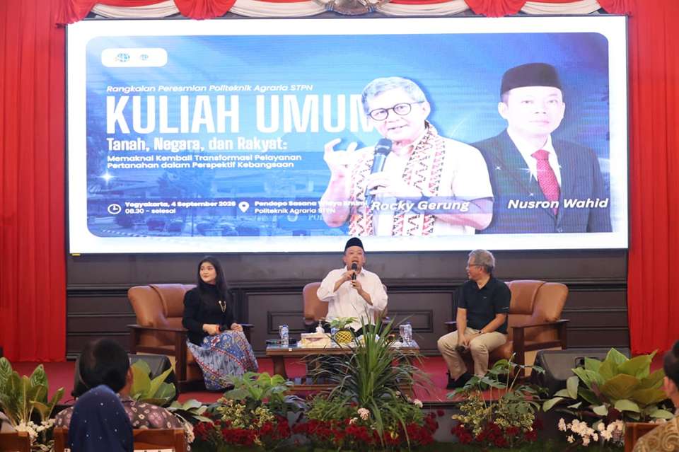 Kuliah Umum di Politeknik Agraria STPN, Rocky Gerung Ingin Taruna/i Pahami Tiga Konsep Pemaknaan Pengelolaan Tanah